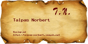 Talpas Norbert névjegykártya