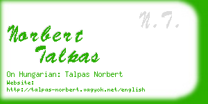 norbert talpas business card